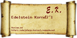 Edelstein Kornél névjegykártya